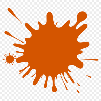 A colorful splat shape made up of bold lines and curves.