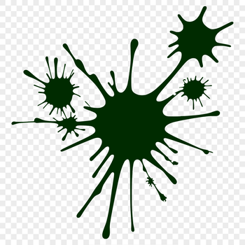 A colorful, irregularly shaped splat made up of rounded droplets of slime.