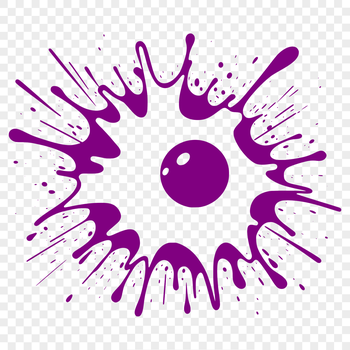 A digital illustration of a splat shape with irregular edges and textures reminiscent of slime.