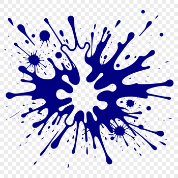 A colorful splat shape made up of liquid-like elements, ideal for use in digital designs and crafts.
