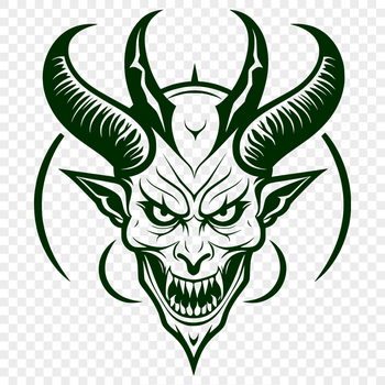 An iconographic representation of Satan depicted in a medieval-inspired style.