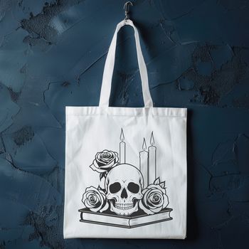 A stylized Gothic skull design with ornate details and subtle textures, suitable for Halloween-themed designs and crafts.