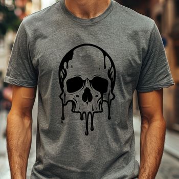 A detailed vector illustration of a dripping skull, suitable for Halloween decorations or gothic designs.