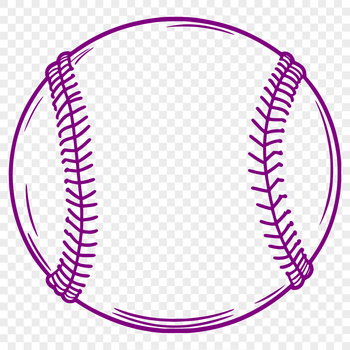 A white baseball with red stitching on a blue background.