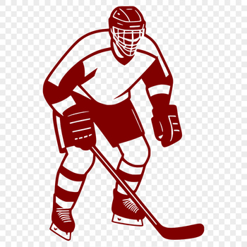 A stylized illustration of a hockey player in action, suitable for vector art and graphic design projects.