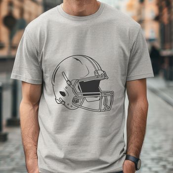 An illustration of a football helmet with an American football on it, ideal for crafting or design projects.