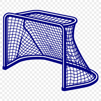 Illustrated hockey goal on a white background