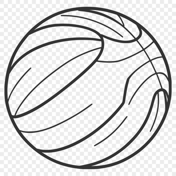 A high-quality SVG illustration of a basketball in detail.