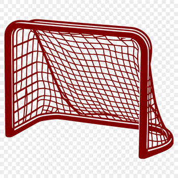 A stylized illustration of a hockey goal, designed as a vector graphic for use in various digital formats.