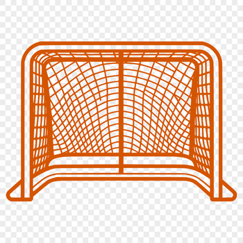 A detailed vector illustration of a hockey goal in various sports equipment context.