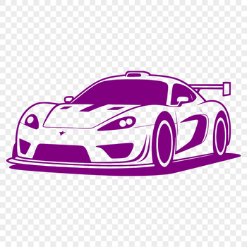A detailed illustration of a high-speed racing car with sleek design and sharp lines.