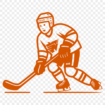A detailed illustration of a hockey player in action, perfect for vector art designs.