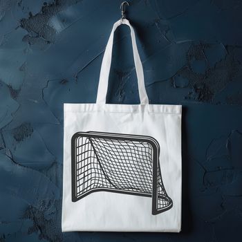 Hockey goal on ice rink, vector illustration