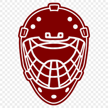 Illustrative hockey sport equipment with helmet and mask
