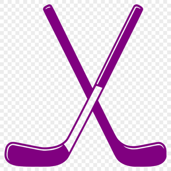 A simple vector illustration of a hockey stick against a white background, suitable for use in graphic design.