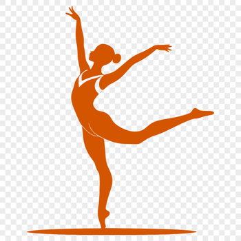 Illustration of a gymnast in mid-air performing a tumbling pass.
