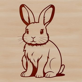 A simple rabbit illustration sitting on its hind legs, suitable for various digital designs and crafts.