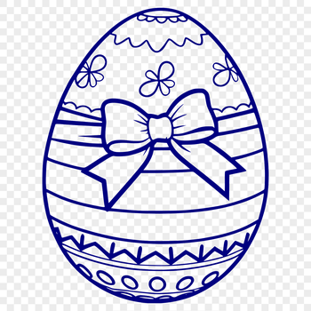 A hand-drawn Easter egg with a ribbon bow, created in vector format.