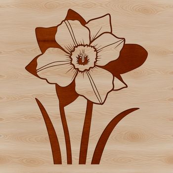 A colorful illustration of a daffodil plant in full bloom, perfect for spring-themed designs.