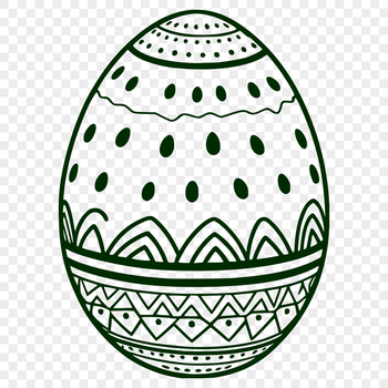 A simple white Easter egg with a traditional pastel color design, suitable for digital use.