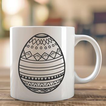 A hand-drawn design of a decorative Easter egg in vector format.