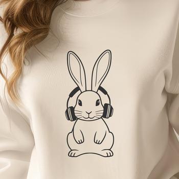 A sitting rabbit with full body, suitable for vector design.