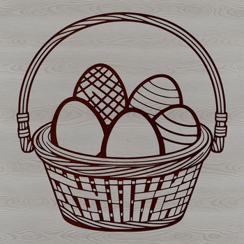 A traditional Easter egg in various colors and patterns, suitable as a template for crafting or design projects.