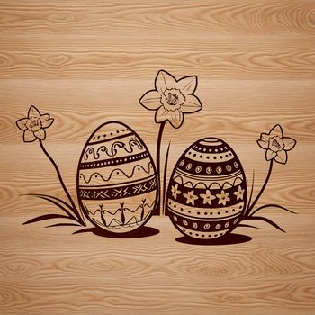 A stylized Easter egg design with intricate details, suitable for vector editing in Illustrator or Procreate.