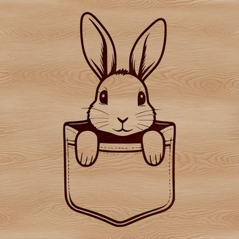 A vector graphic of a cute rabbit character, suitable for design projects.
