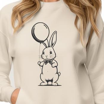 A cartoon rabbit standing upright on its hind legs.