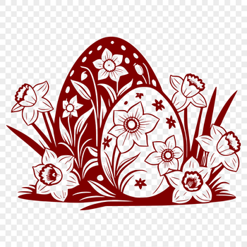 A colorful hand-drawn Easter egg illustration made from vector shapes.