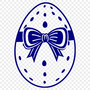 A colorful Easter egg with a ribbon bow on its side.