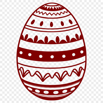 A colorful illustration of a decorated Easter egg with intricate designs.