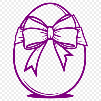 A vector graphic illustration of a stylized Easter egg with decorative bow.