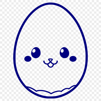 A colorful hand-drawn Easter egg design, suitable for digital crafting.