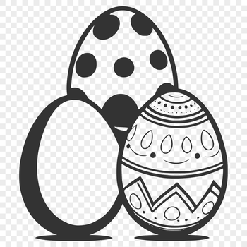 A colorful illustration of a decorated Easter egg with spring flowers and foliage.