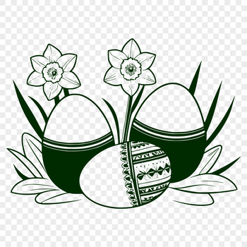 Vector illustration of a colorful Easter egg with floral details