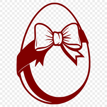 Colorful hand-drawn Easter egg with a green ribbon bow, suitable for vector design and cutting machine projects.