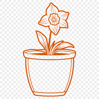 A single daffodil flower in a white pot, commonly associated with spring and Easter.