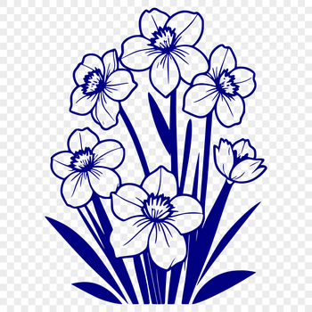 A stylized illustration of a daffodil flower in vector format, suitable for graphic design projects.