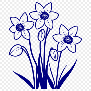 A vector illustration of a daffodil flower, suitable for various digital applications.