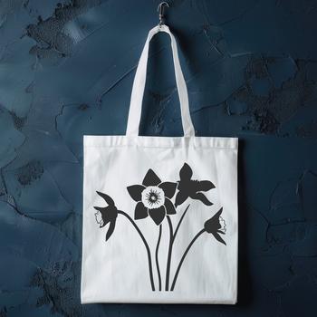 A vector illustration of a single daffodil flower in full bloom.