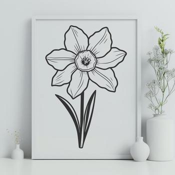 A high-quality SVG graphic of a single daffodil, ideal for crafting, design projects, or decorative purposes.