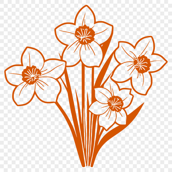 A stylized illustration of a single daffodil flower in vector format.