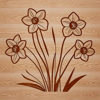 A colorful illustration of a single daffodil flower with six petals, symbolizing new beginnings.
