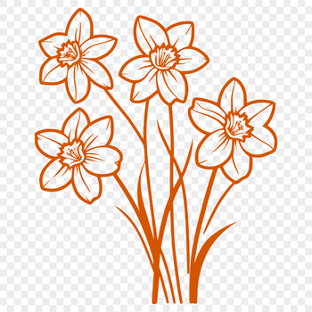 A simple illustration of a daffodil flower, ideal for graphic design and crafting projects.