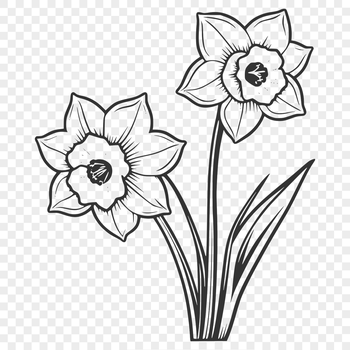 A stylized illustration of a daffodil flower in a simple design, suitable for various digital projects.