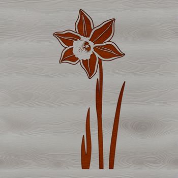 Illustrated vector daffodil flower for design and crafting purposes.