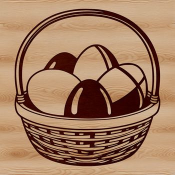 A colorful hand-drawn Easter egg design featuring pastel hues and intricate patterns.
