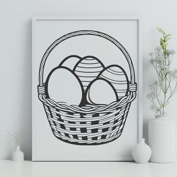A colorful hand-painted Easter egg with intricate designs, suitable for vector graphics and digital art.
